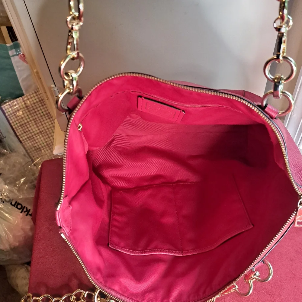 Coach Ava Pink Leather with Gold Chains Shoulder Bag Great Condition Like NEW 🥰 - Picture 8 of 9
